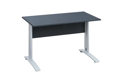 EPK 17 - 12 stůl kancelářský, kovová podnož bílá, deska 18 mm, široký 1200 mm, antracit